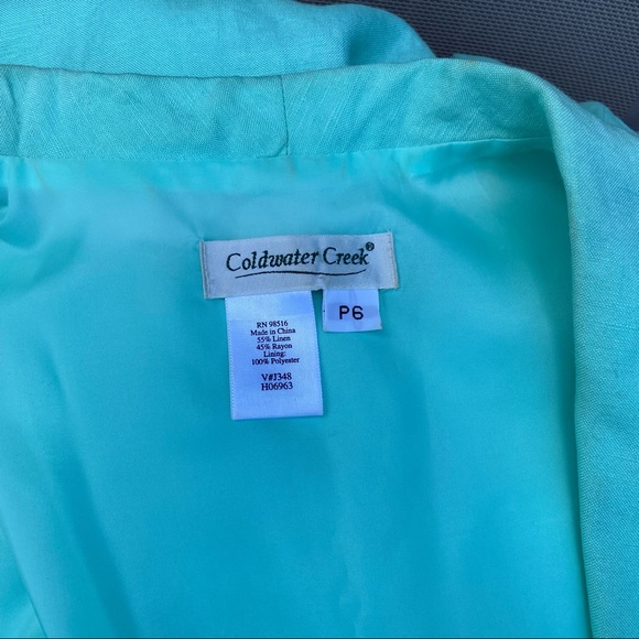 Mint Green Coldwater Creek Linen Blend Dress sz 6 - Picture 4 of 6